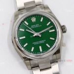 EW Factory 31mm Swiss Grade Replica Rolex Oyster Perpetual Stainless Steel Green Dial Watch